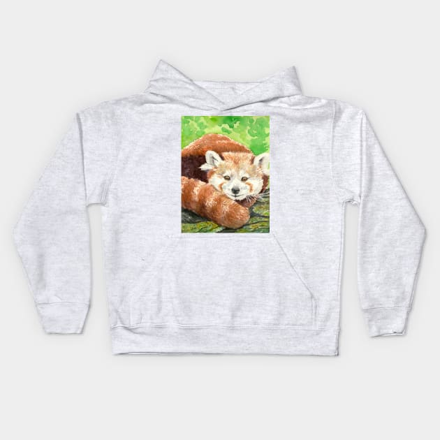 Red panda Kids Hoodie by katerinamk